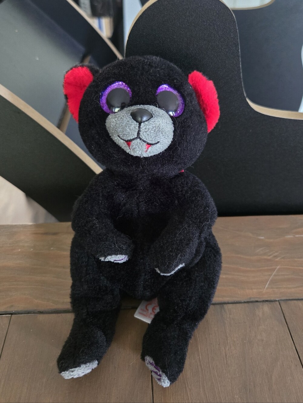 Ty Beanie Boo Halloween Vampire Black Plush Bear Bearla